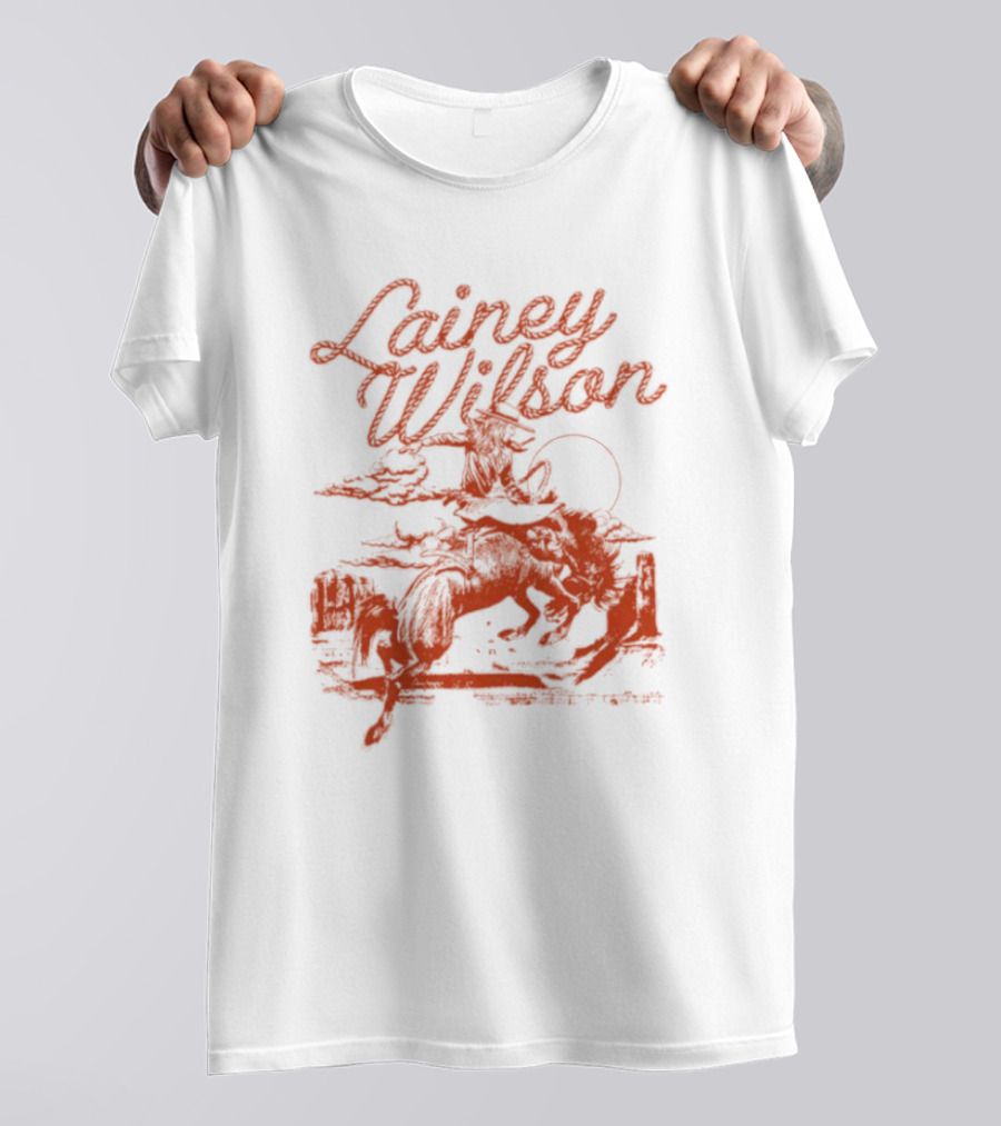 Lainey Wilson Rodeo Western Horseback Riding Scene T-Shirt