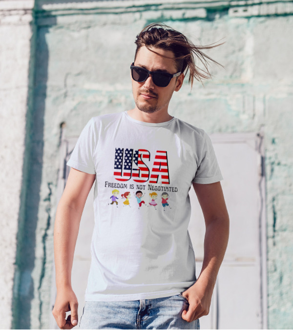 USA Freedom Is Not Negotiated American Flag Children T-Shirt