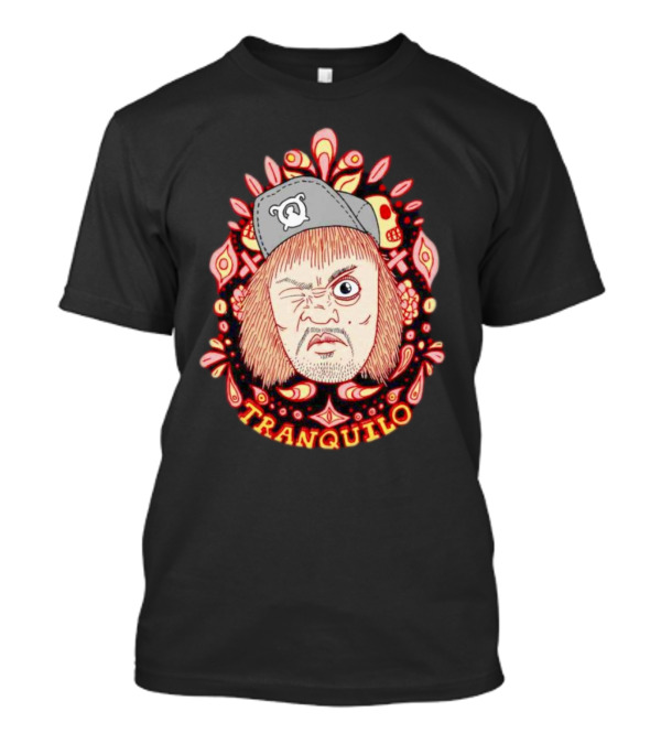 Wrestling Pro Tranquilo Character Art With Hat And Floral Background T-Shirt