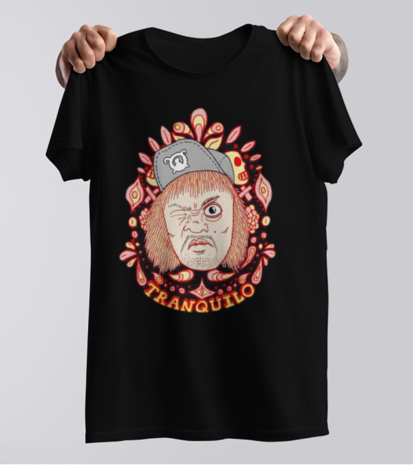 Wrestling Pro Tranquilo Character Art With Hat And Floral Background T-Shirt