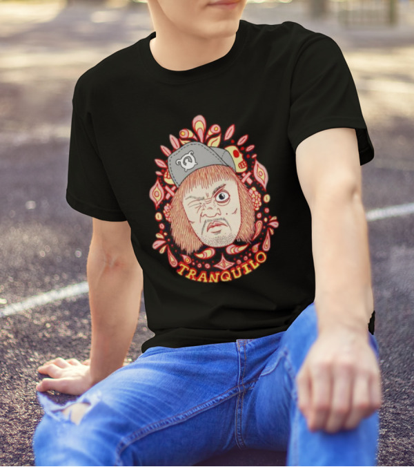 Wrestling Pro Tranquilo Character Art With Hat And Floral Background T-Shirt