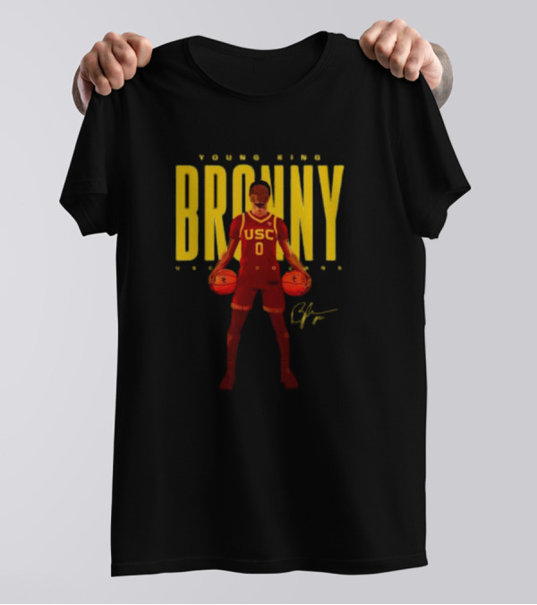 Young King Bronny USC Trojans 0 Signature T-Shirt