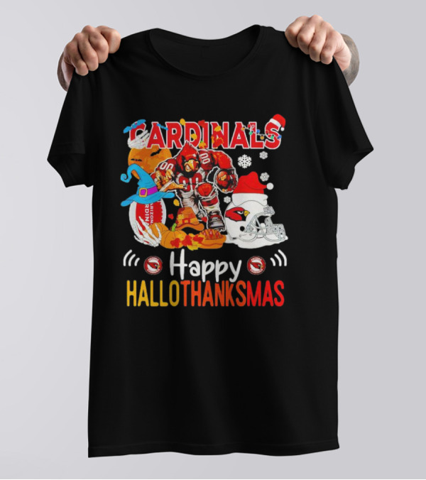 Cardinals Mascot 88 Happy Hallothanksmas Arizona T-Shirt