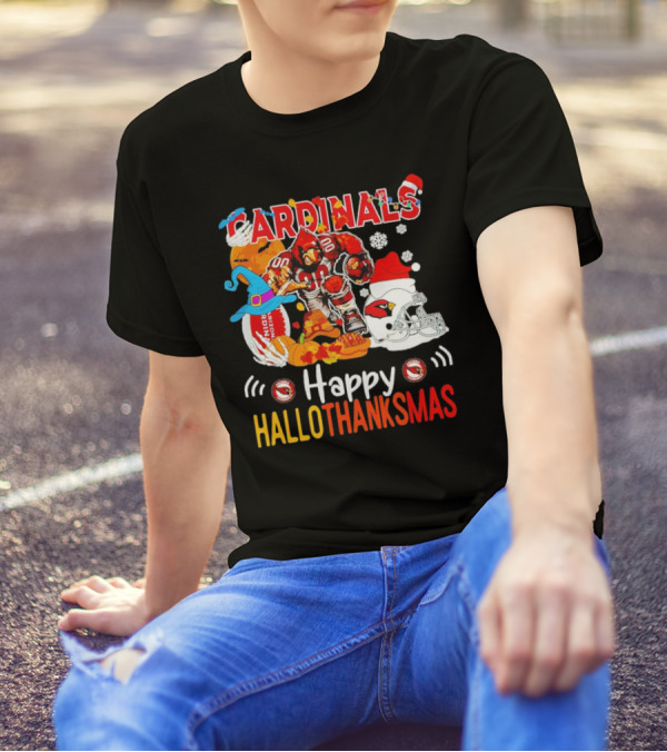 Cardinals Mascot 88 Happy Hallothanksmas Arizona T-Shirt