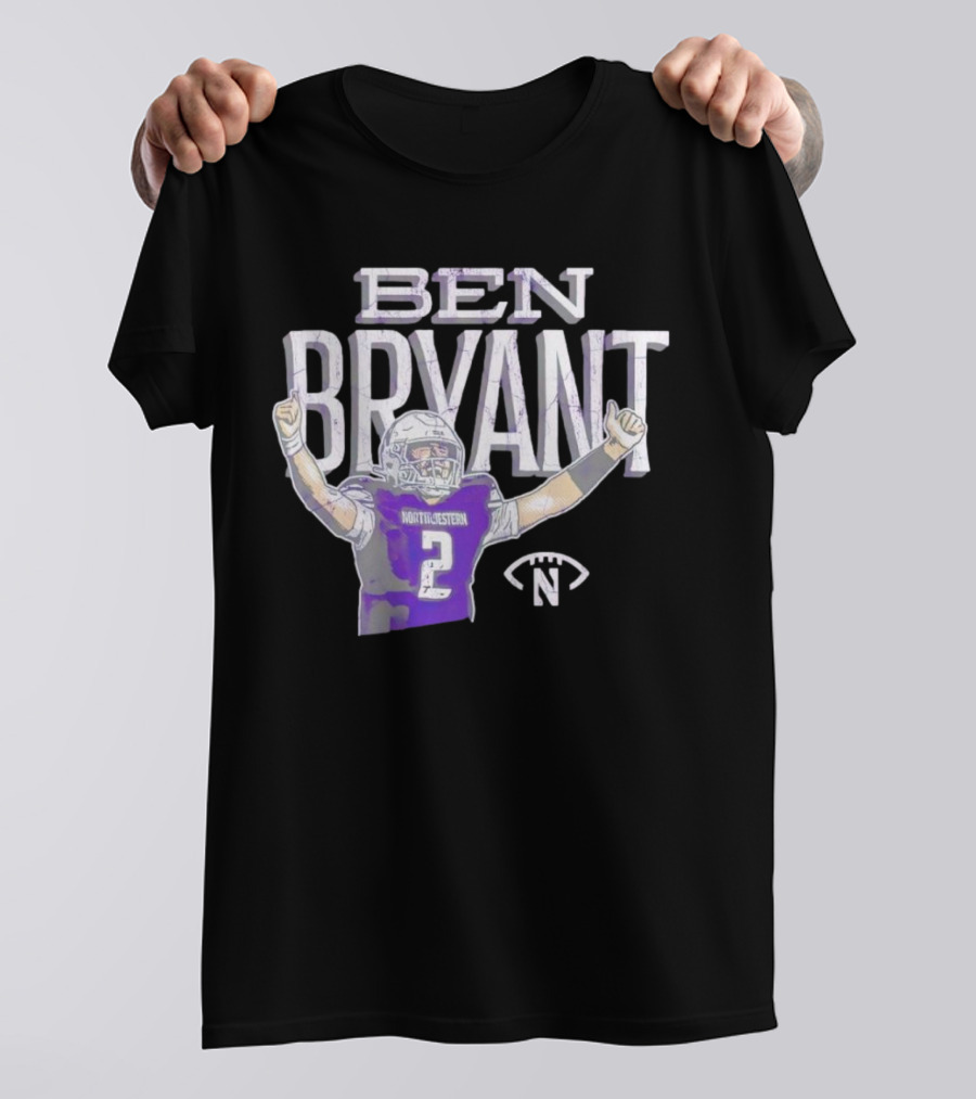 Ben Bryant Northwestern Football Player Number 2 Victory Pose T-Shirt