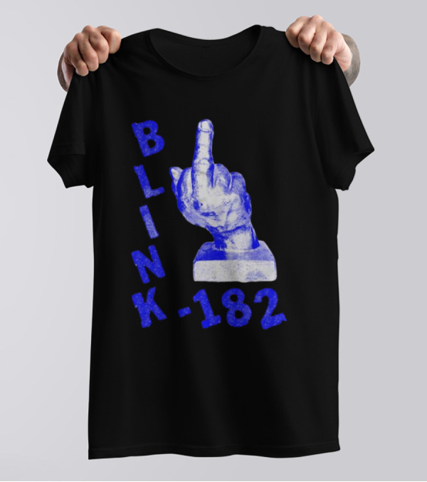 BLINK 182 Middle Finger Statue Gesture T-Shirt
