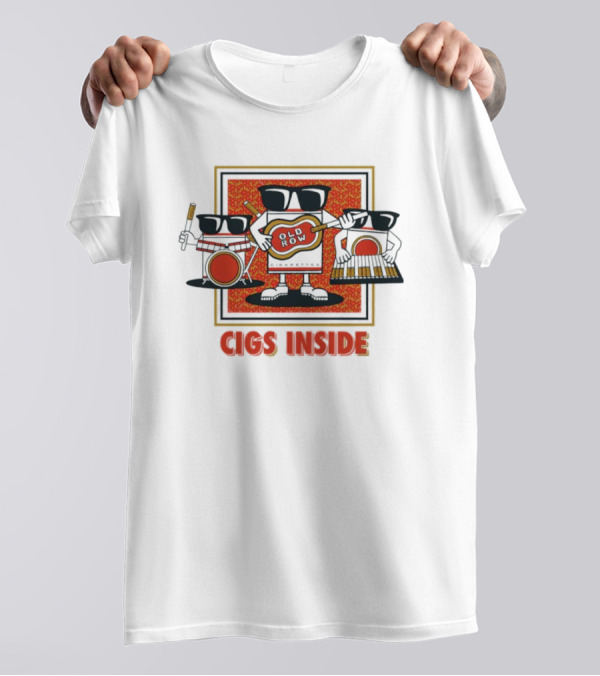 Cigs Inside Guitar Band With Sunglasses And Instruments T-Shirt