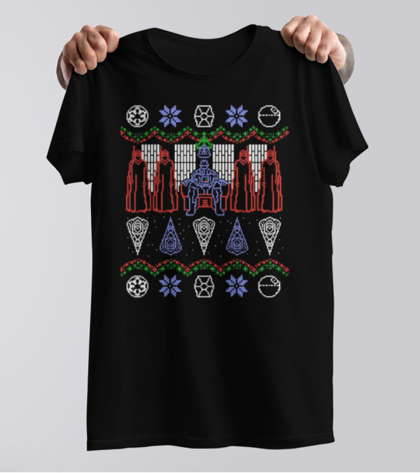 Darker Christmas With Galactic Empire Forces And Spacecraft Ornaments T-Shirt
