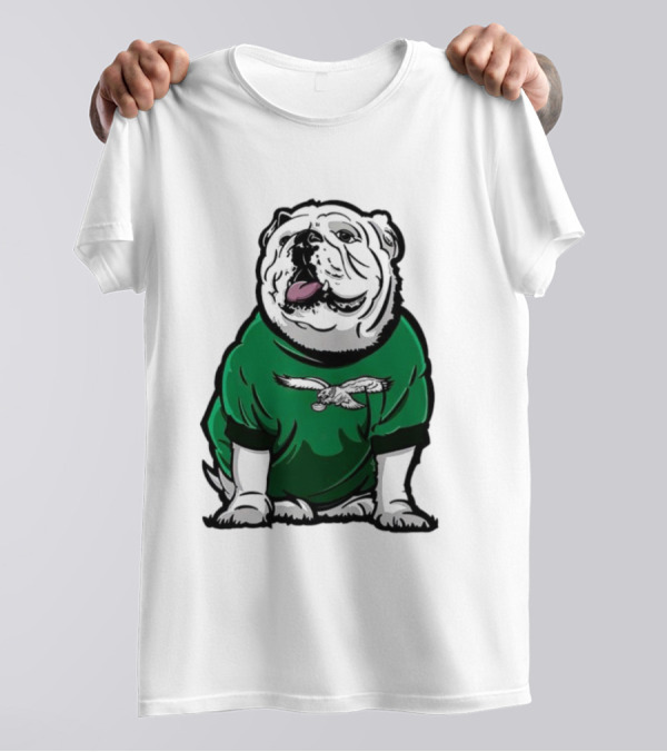 Dawg In Philadelphia Eagles Green Mascot Shirt With Bulldog And Eagle T-Shirt
