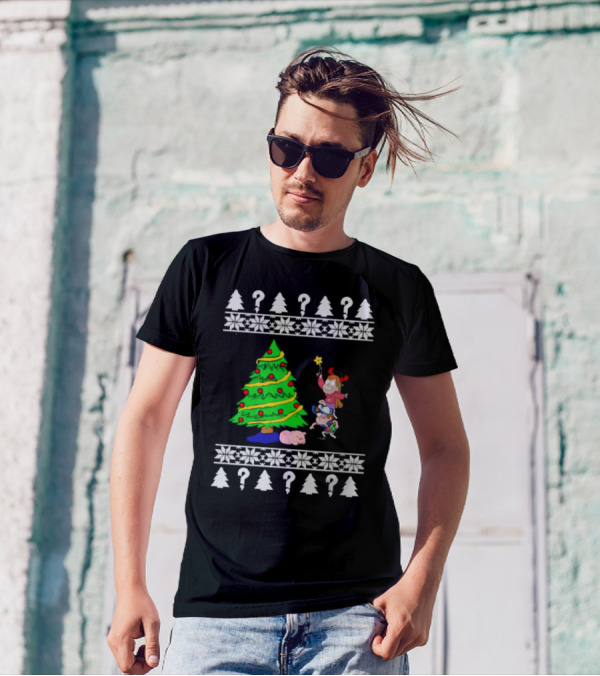 Gravity Falls Christmas Tree With Mabel And Waddles In Festive T-Shirt