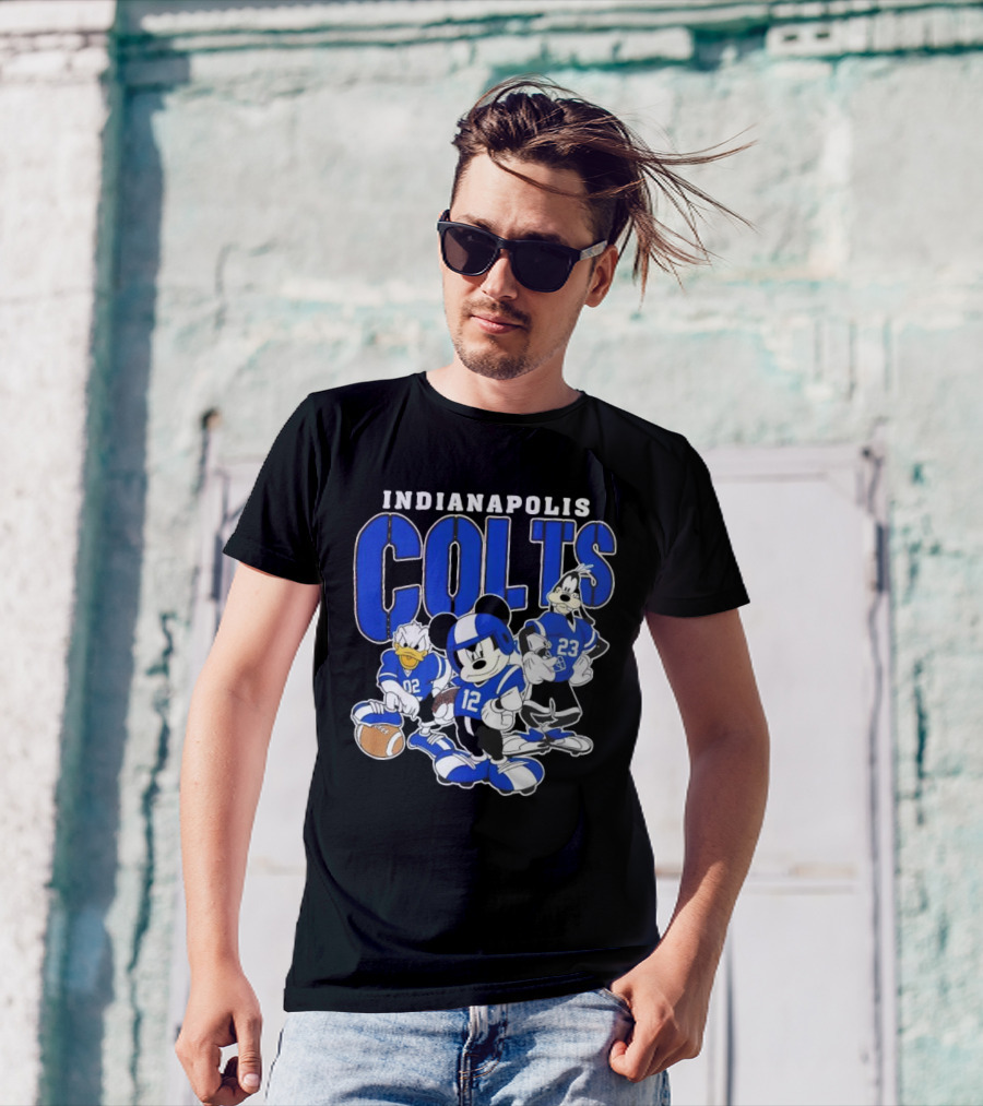 Indianapolis Colts Disney Mickey Donald Duck Goofy Football Team T-Shirt