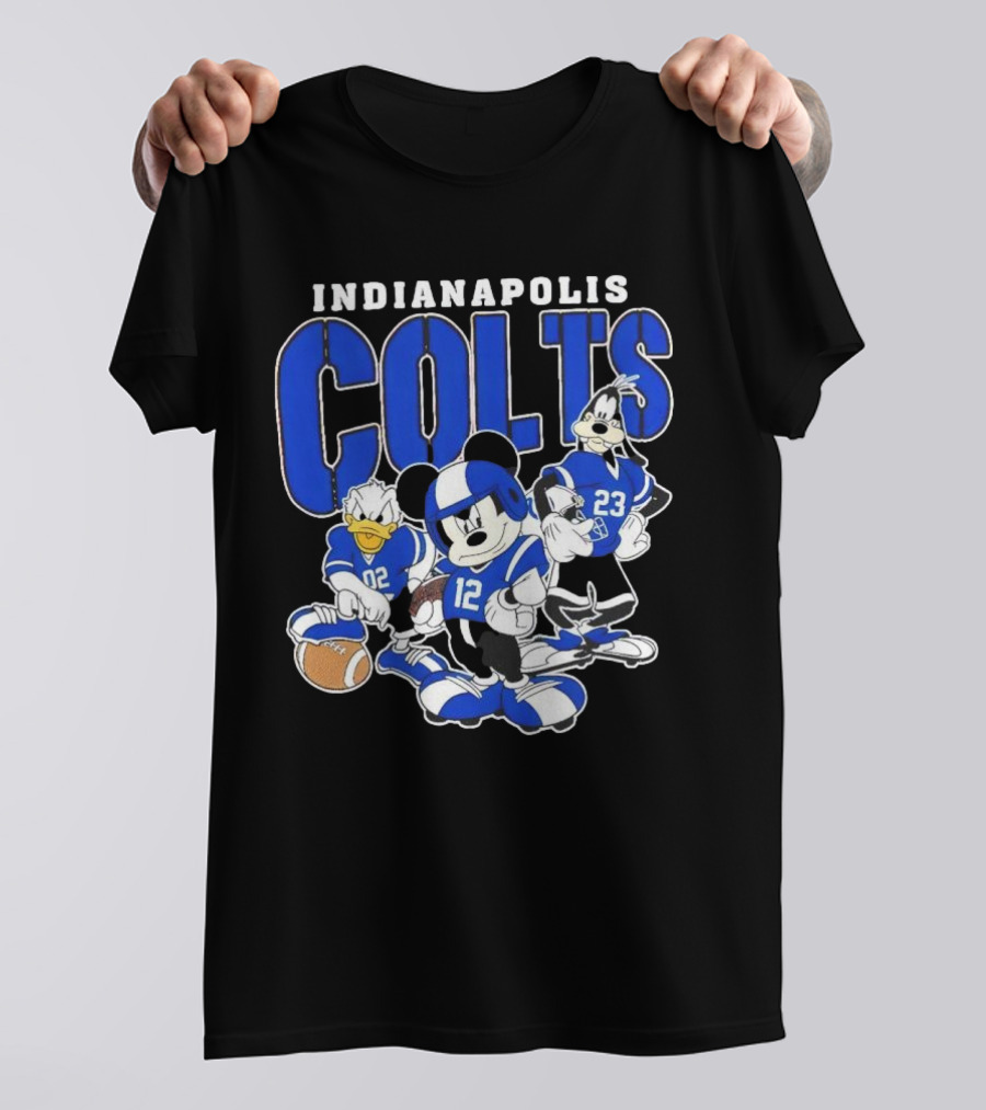 Indianapolis Colts Disney Mickey Donald Duck Goofy Football Team T-Shirt