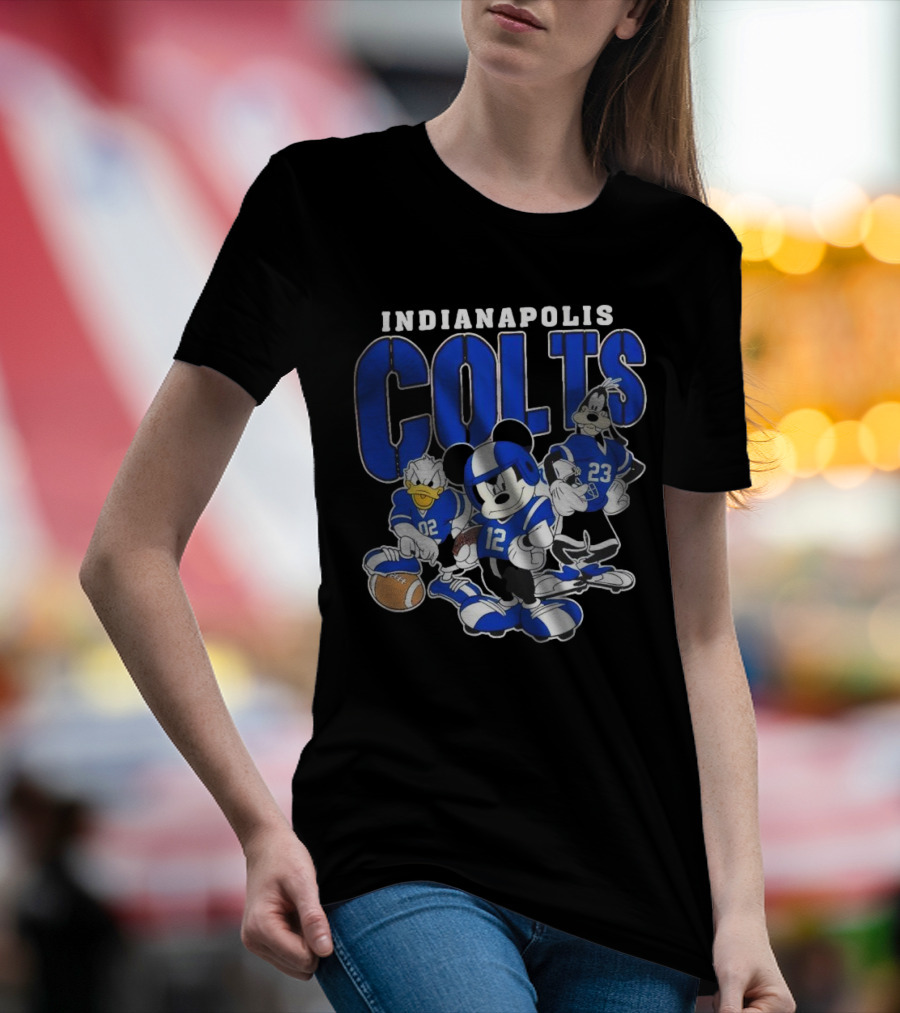 Indianapolis Colts Disney Mickey Donald Duck Goofy Football Team T-Shirt