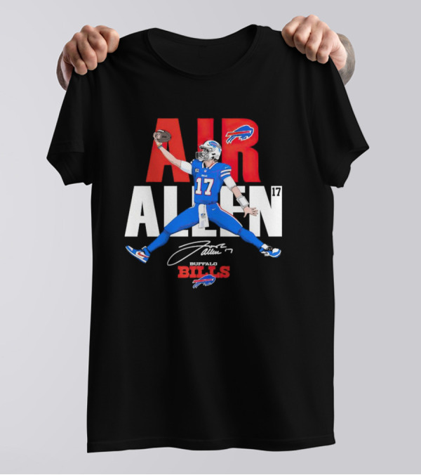 Josh Allen Air Buffalo Bills 17 Signature Football T-Shirt