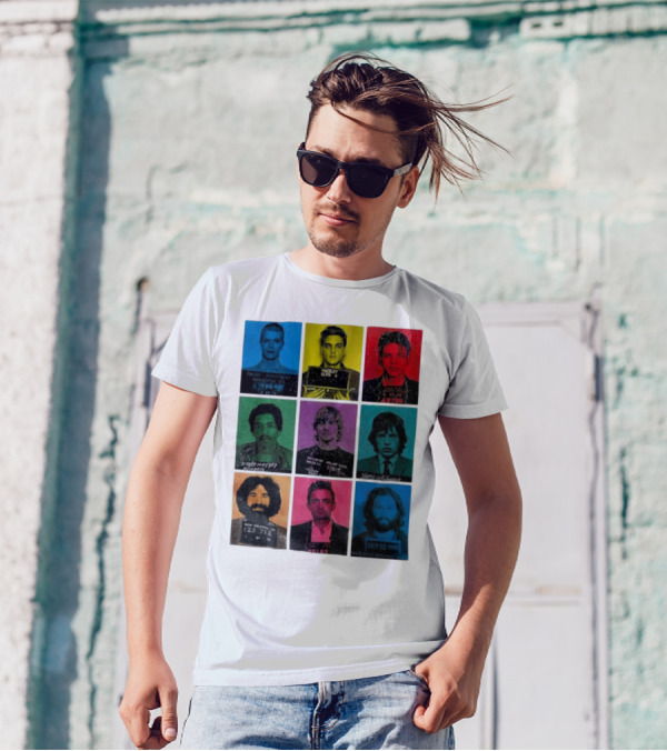 Police Department Mugshots Vintage Music Icons T-Shirt