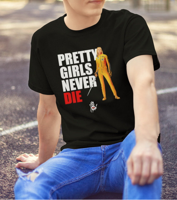 Pretty Girls Never Die Uma Yellow Jumpsuit Sword T-Shirt