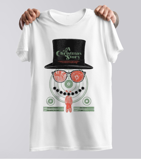 A Christmas Story Ralphie Parker Shooting Range With Top Hat And Glasses T-Shirt