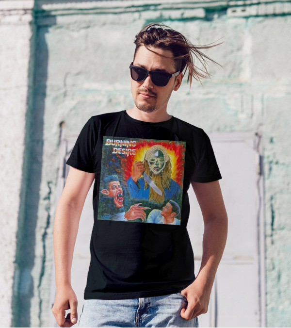 Burning Desire Album Cover Art Mask Knife Creature Mike T-Shirt