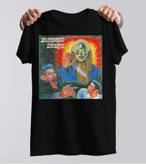 Burning Desire Album Cover Art Mask Knife Creature Mike T-Shirt