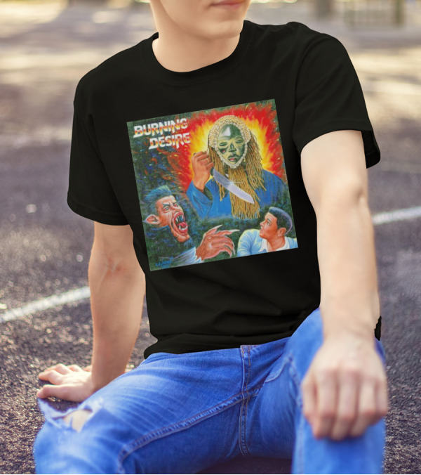 Burning Desire Album Cover Art Mask Knife Creature Mike T-Shirt