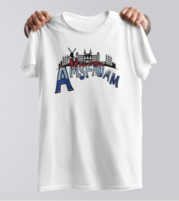 Amsterdam Dutch Skyline Windmill Souvenir T-Shirt