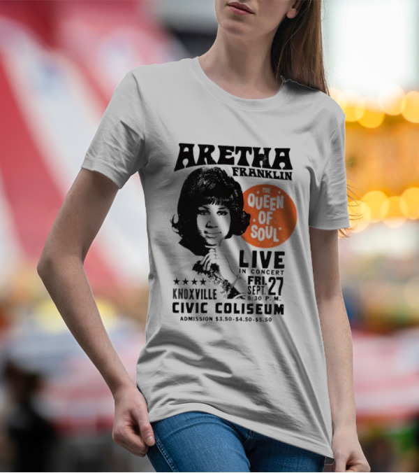 Aretha Franklin Live Concert At Knoxville Civic Coliseum The Queen Of Soul Friday Sept 27 T-Shirt