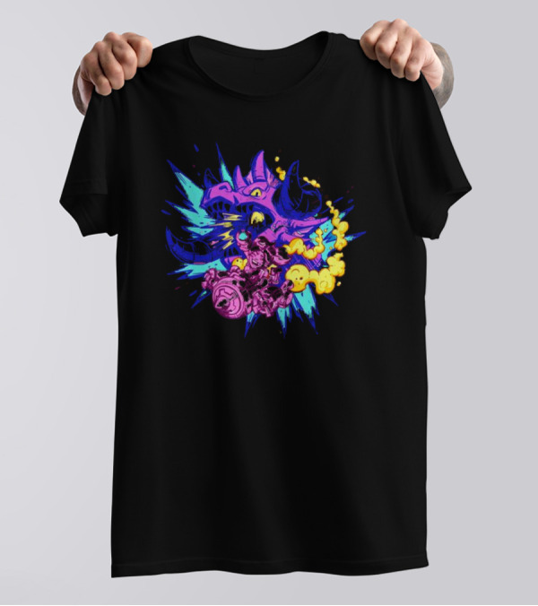 Blizzard Gear Warcraft Rumble Vibrant Dragon Mech Battle Explosion T-Shirt