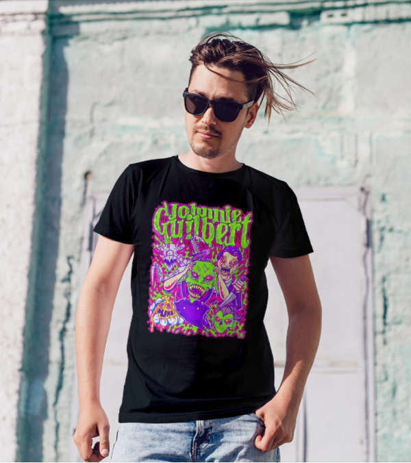 Johnnie Guilbert Haunted Ghouls Monster Faces T-Shirt