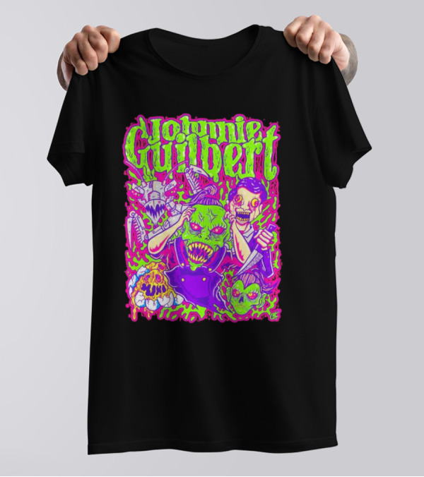 Johnnie Guilbert Haunted Ghouls Monster Faces T-Shirt