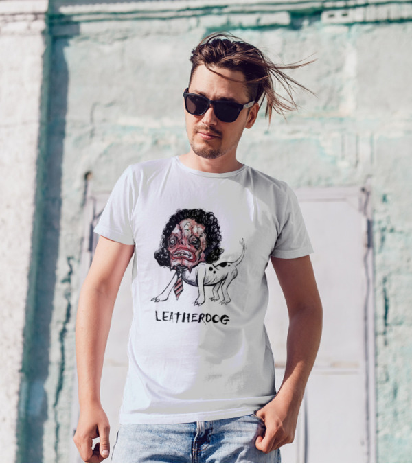 Leatherdog Creepy Curly Wig Halloween Monster T-Shirt