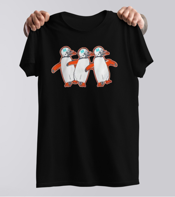 Miami Penguins Football Helmet Trio T-Shirt