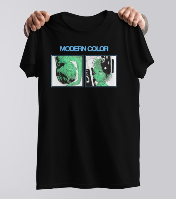 MODERN COLOR FORTRESS Anime Abstract Green Portraits T-Shirt