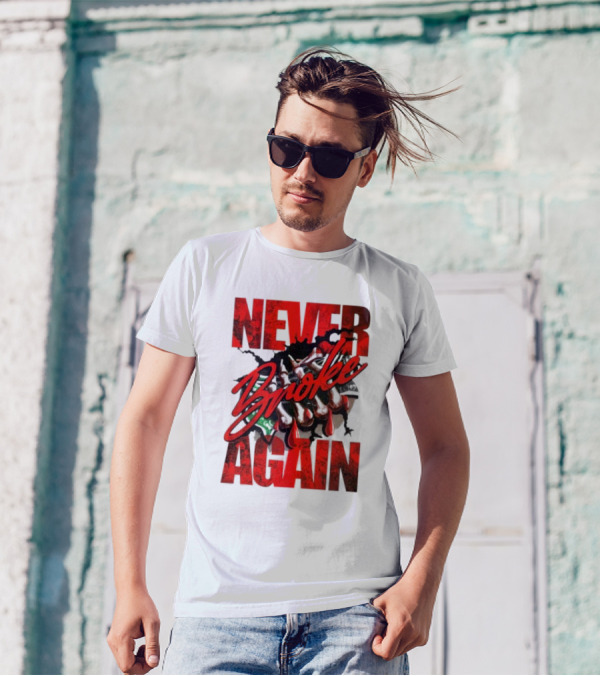 Never Broke Again Red Dripping With Money Seafoam Highlights T-Shirt