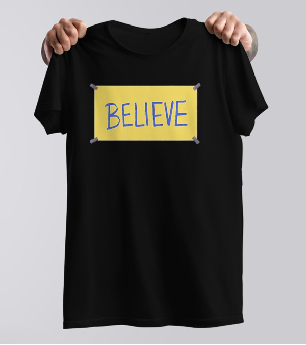 Phillies Believe Ted Believe Yellow Sign T-Shirt