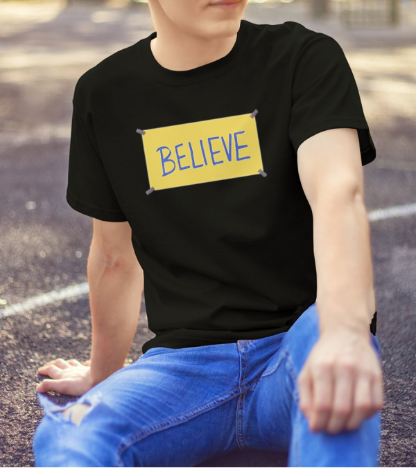 Phillies Believe Ted Believe Yellow Sign T-Shirt