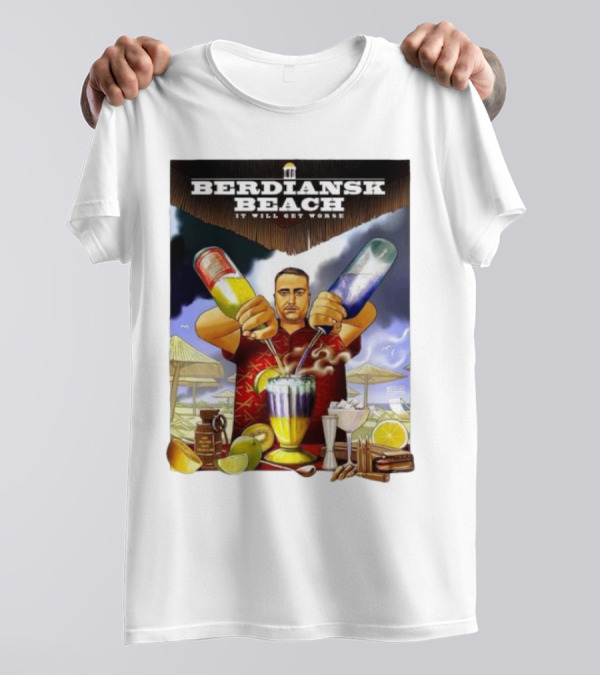 Saint Javelin Berdiansk Beach It Will Get Worse Cocktail Bartender Scene T-Shirt
