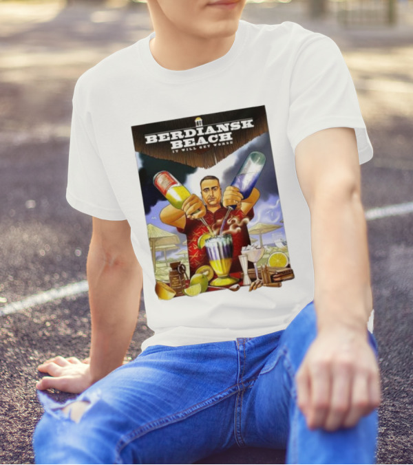 Saint Javelin Berdiansk Beach It Will Get Worse Cocktail Bartender Scene T-Shirt