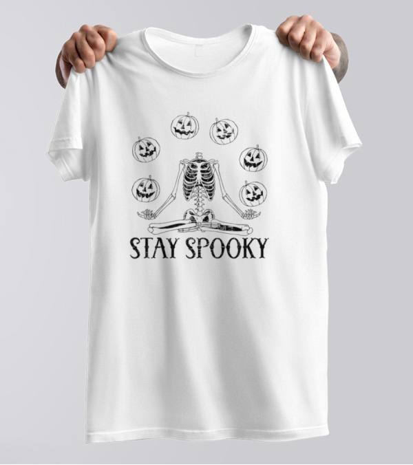 Stay Spooky Skeleton Halloween Pumpkins T-Shirt