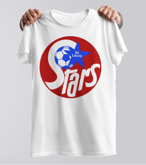 St Louis Stars Soccer 1977 NASL Classic Logo With Soccer Ball And Blue Star T-Shirt