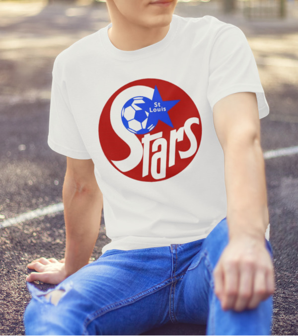 St Louis Stars Soccer 1977 NASL Classic Logo With Soccer Ball And Blue Star T-Shirt