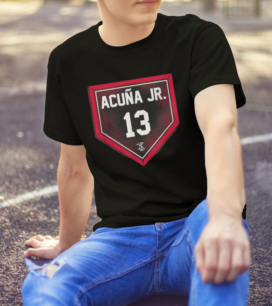 Acuña Jr. 13 Home Plate Gameday Celebrating Baseball Excellence T-Shirt