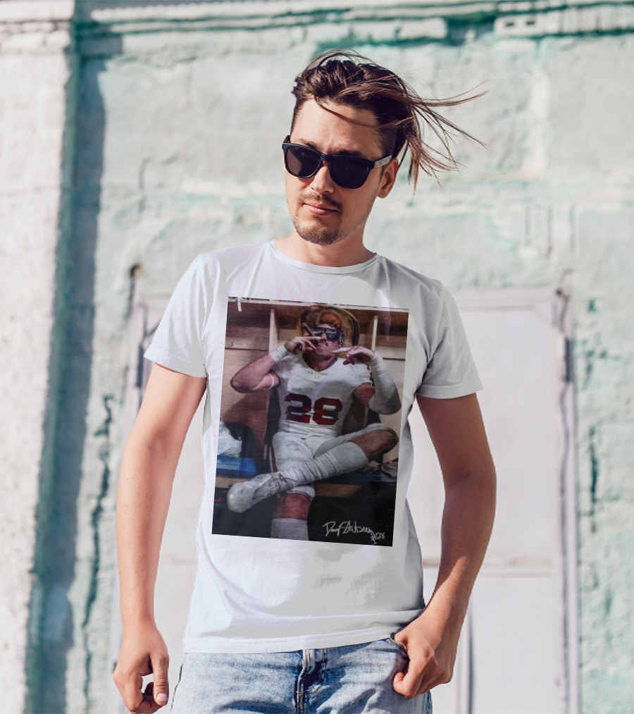 Stutsman Texas Fears Oklahoma 28 Football Locker Room Celebration Posing With Cigar And Signature T-Shirt