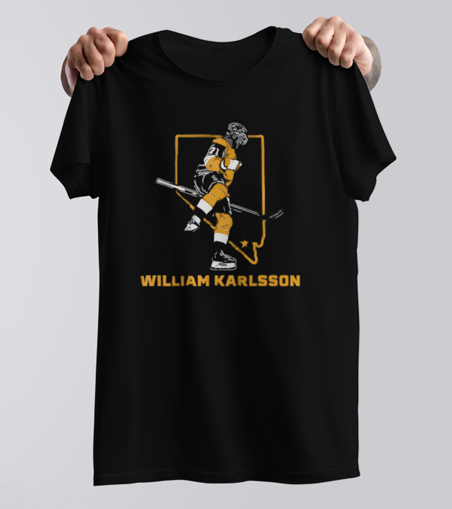 William Karlsson Hockey Star Icon In Nevada State Outline T-Shirt