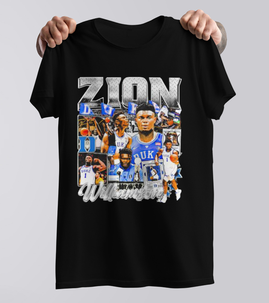 Zion Williamson Duke Blue Devils Collage Basketball Highlights T-Shirt