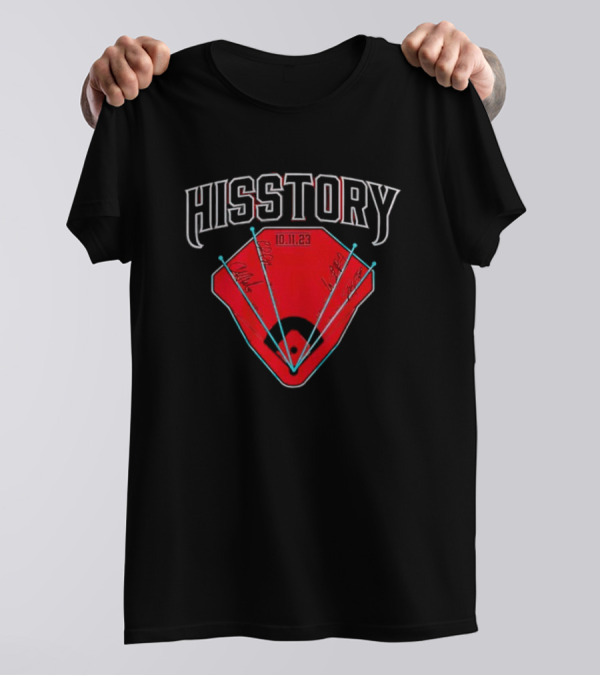 Arizona Diamondbacks Hisstory 10.11.23 Home Plate Red Baseball T-Shirt
