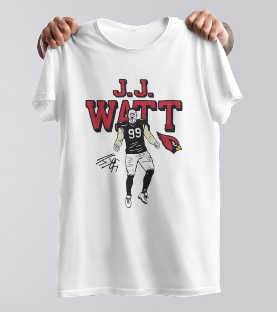 J.J. Watt Cardinals Signature Football T-Shirt