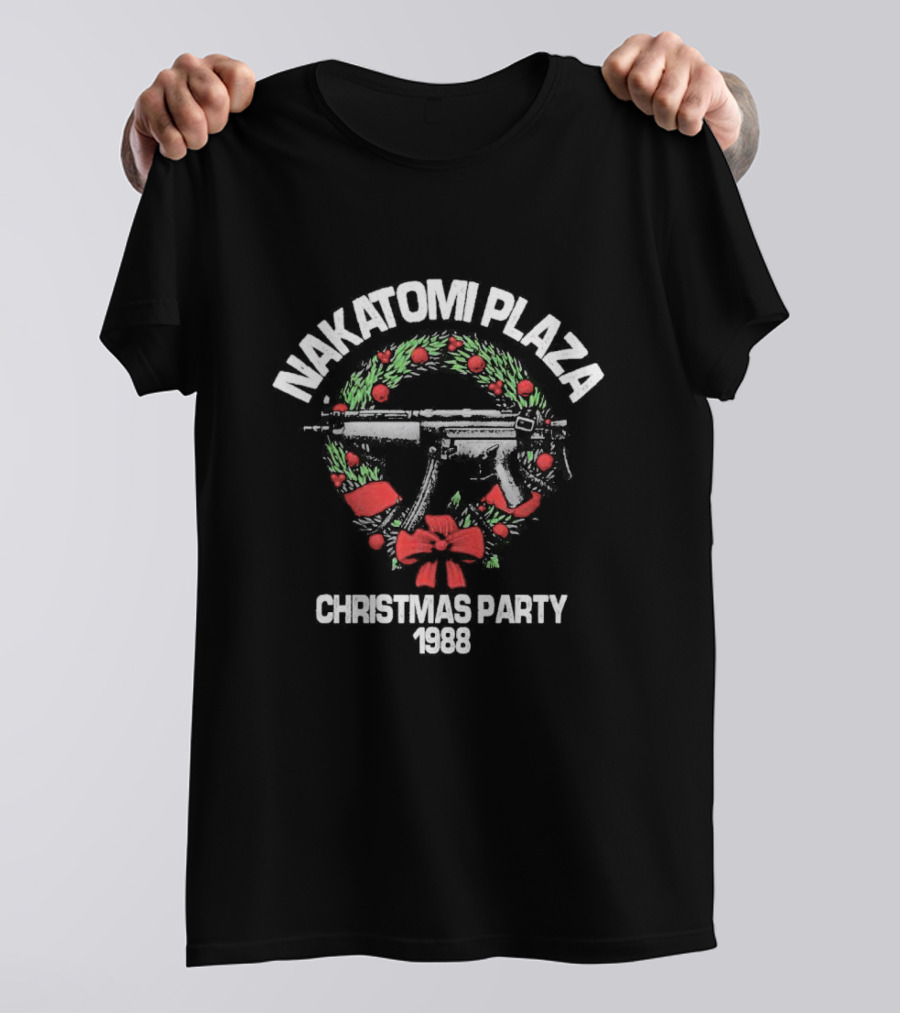 Nakatomi Plaza 1988 Christmas Party Gun Wreath T-Shirt