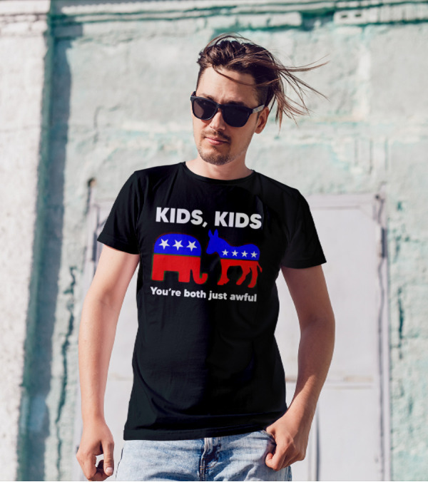 Kids Kids You're Both Just Awful Elephant Donkey Stars Political Humor T-Shirt
