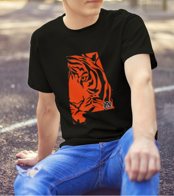 Auburn Tigers A Logo With Striped Tiger Face T-Shirt