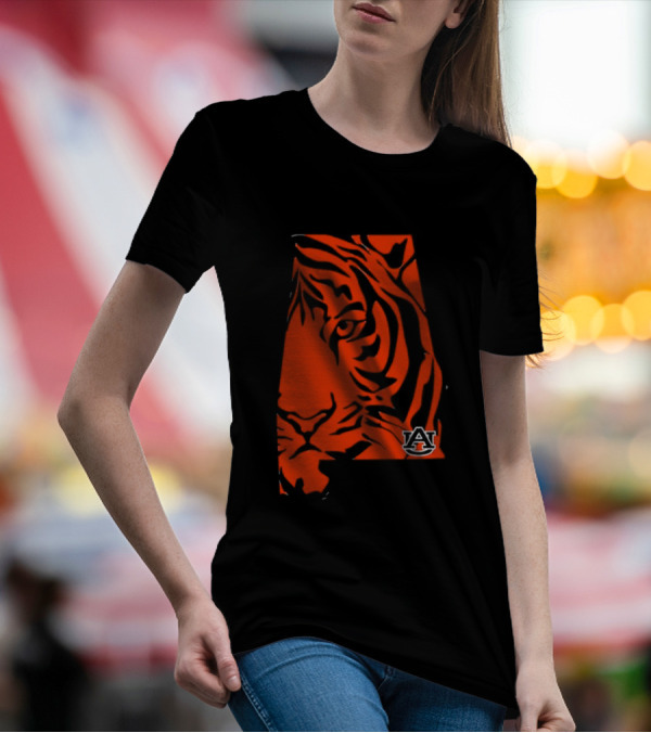 Auburn Tigers A Logo With Striped Tiger Face T-Shirt